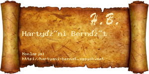 Hartyáni Bernát névjegykártya